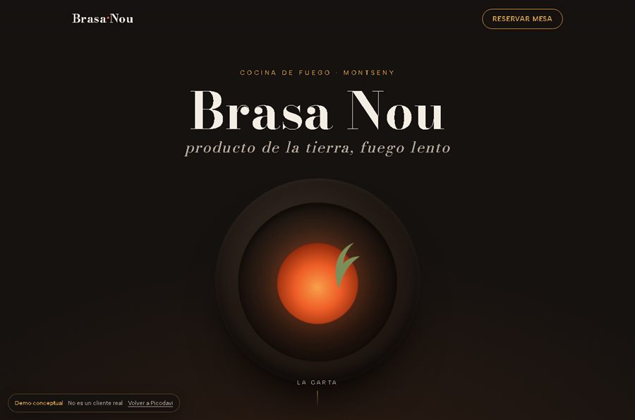 Ejemplo de web para Restaurante — plantilla conceptual de Picodavi