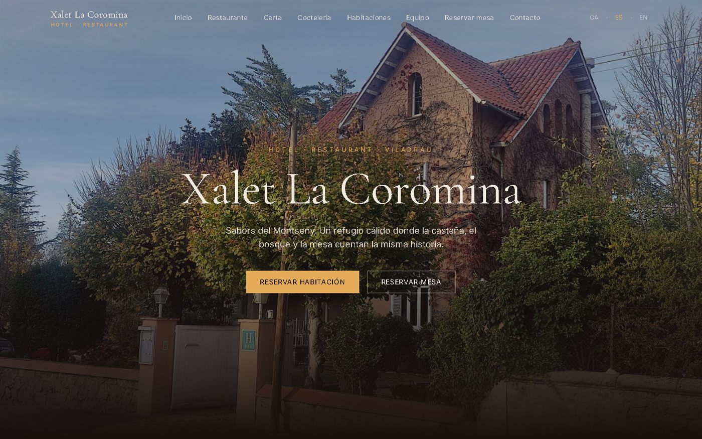 Xalet La Coromina — web real diseñada por Picodavi